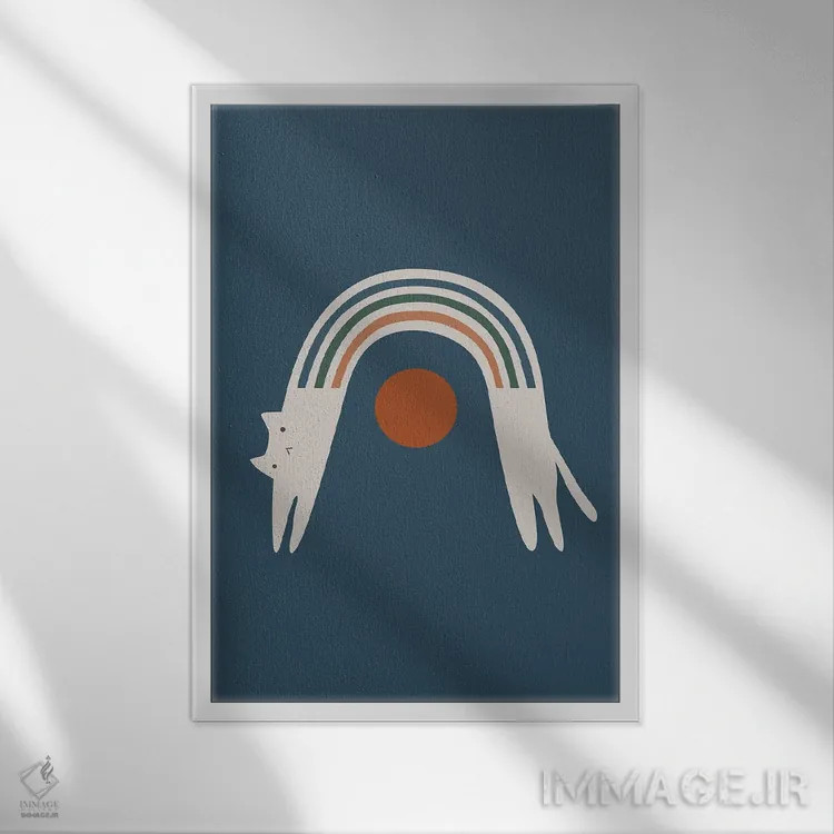 تابلو مینیمال چشم انداز گربه XVIII اثر لیم هنگ سوی - نمای قابدار سفید