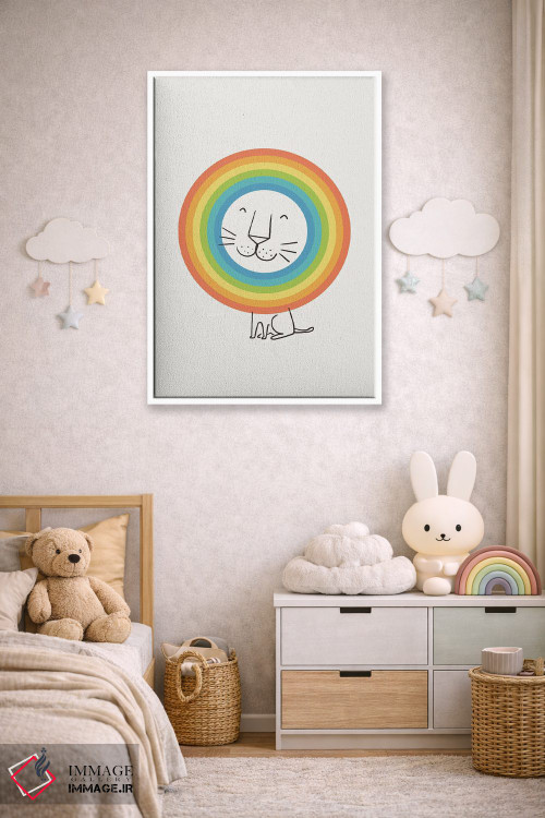 تابلو مینیمال یک شیر خوشحال اثر لیم هنگ سوی - D3W