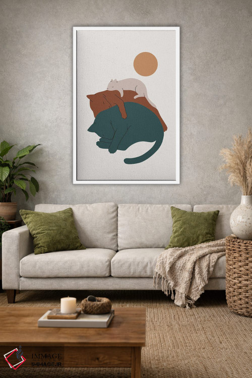 تابلو مینیمال چشم انداز گربه XVII اثر لیم هنگ سوی - D1W