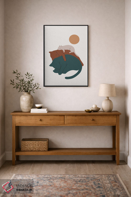 تابلو مینیمال چشم انداز گربه XVII اثر لیم هنگ سوی - D2B