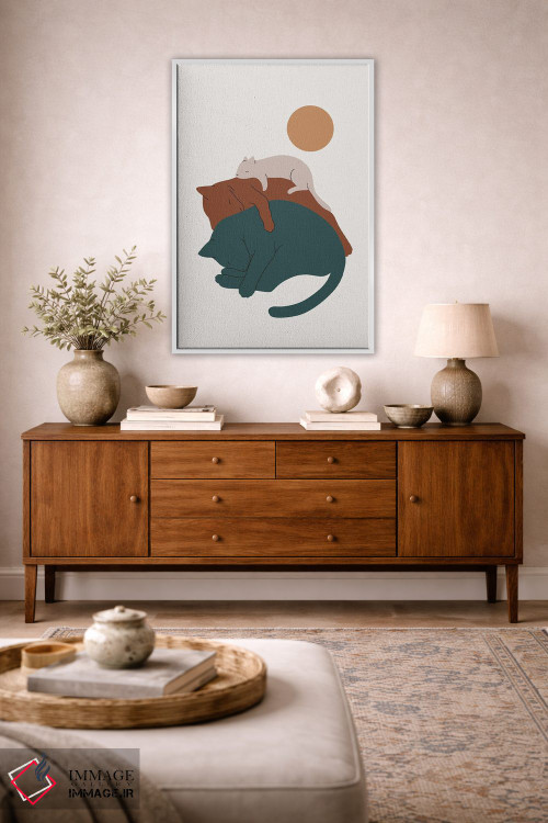 تابلو مینیمال چشم انداز گربه XVII اثر لیم هنگ سوی - D3W