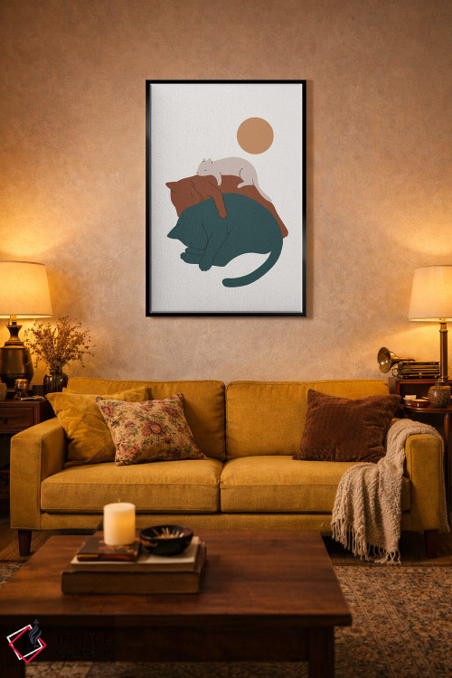 تابلو مینیمال چشم انداز گربه XVII اثر لیم هنگ سوی - D5B