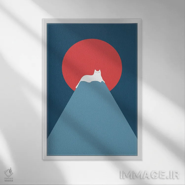 تابلو مینیمال چشم انداز گربه XXVIII-D اثر لیم هنگ سوی - نمای قابدار سفید