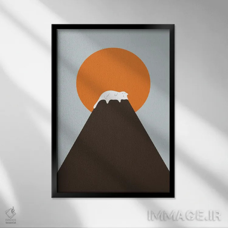 تابلو مینیمال چشم انداز گربه XXVIII-B اثر لیم هنگ سوی - نمای قابدار مشکی