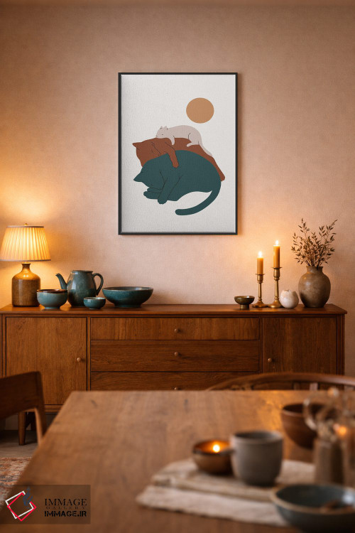 تابلو مینیمال چشم انداز گربه XVII اثر لیم هنگ سوی - D6B