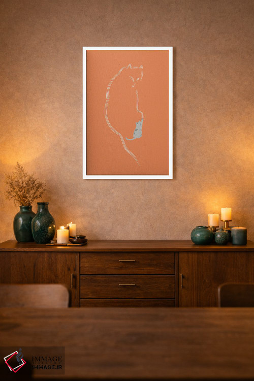 تابلو مینیمال گربه هنرمند اثر لیم هنگ سوی - D1W