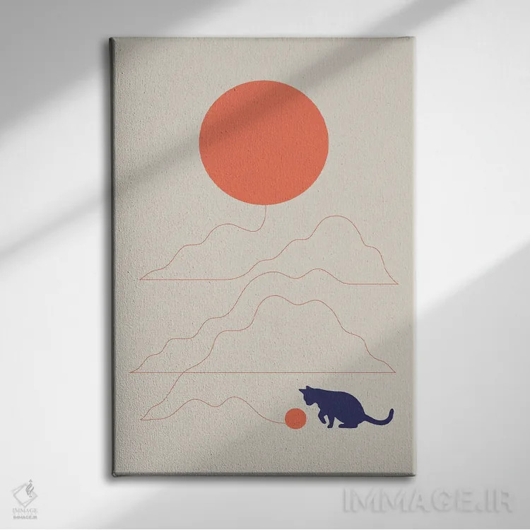 تابلو مینیمال چشم انداز گربه XLI اثر لیم هنگ سوی - نمای روبهرو روی دیوار