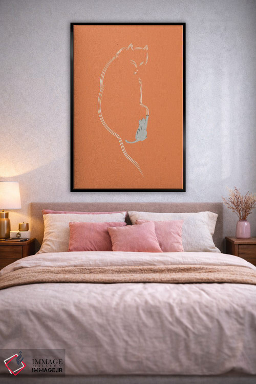 تابلو مینیمال گربه هنرمند اثر لیم هنگ سوی - D2B