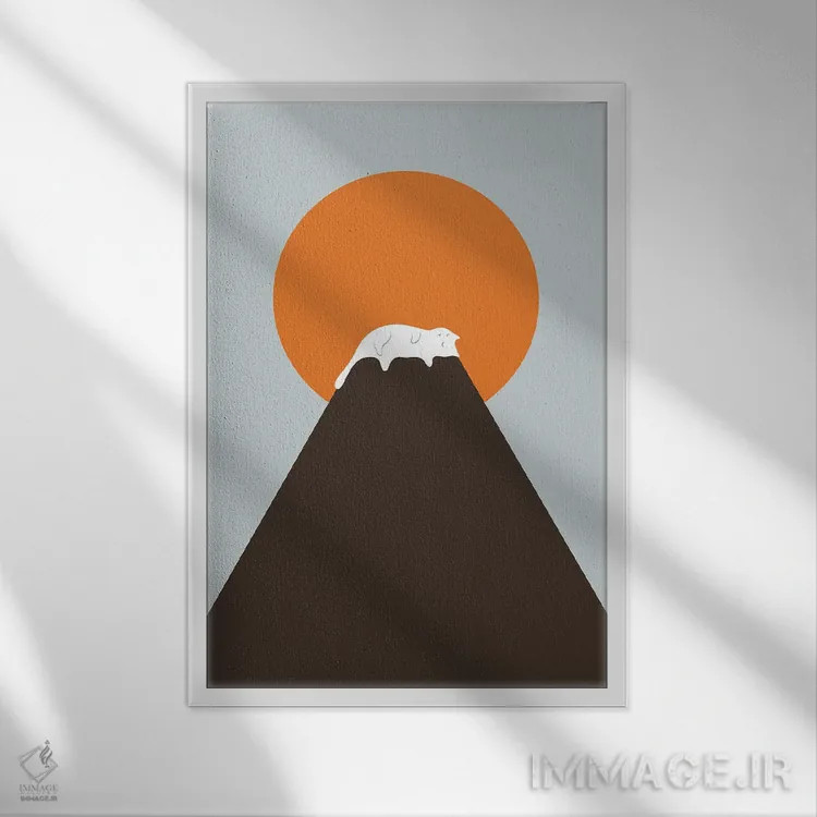 تابلو مینیمال چشم انداز گربه XXVIII-B اثر لیم هنگ سوی - نمای قابدار سفید