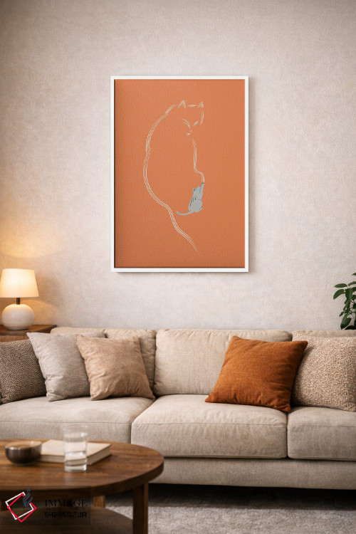 تابلو مینیمال گربه هنرمند اثر لیم هنگ سوی - D3W