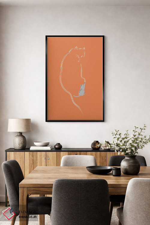 تابلو مینیمال گربه هنرمند اثر لیم هنگ سوی - D5B