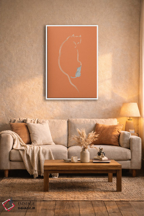 تابلو مینیمال گربه هنرمند اثر لیم هنگ سوی - D4W