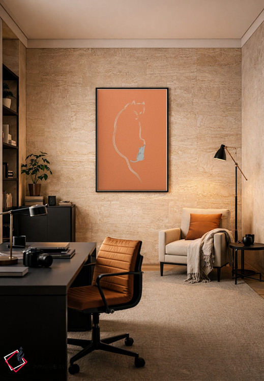 تابلو مینیمال گربه هنرمند اثر لیم هنگ سوی - D6B