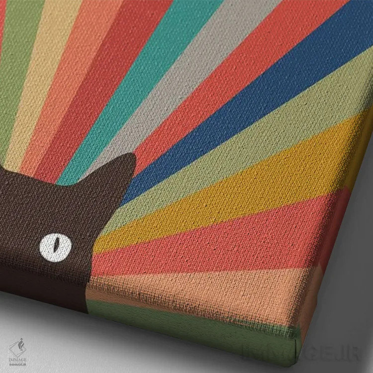 تابلو دکوراتیو منظره گربه شماره ۴۸ اثر لیم هنگ سوی - نمای نزدیک بافت بوم