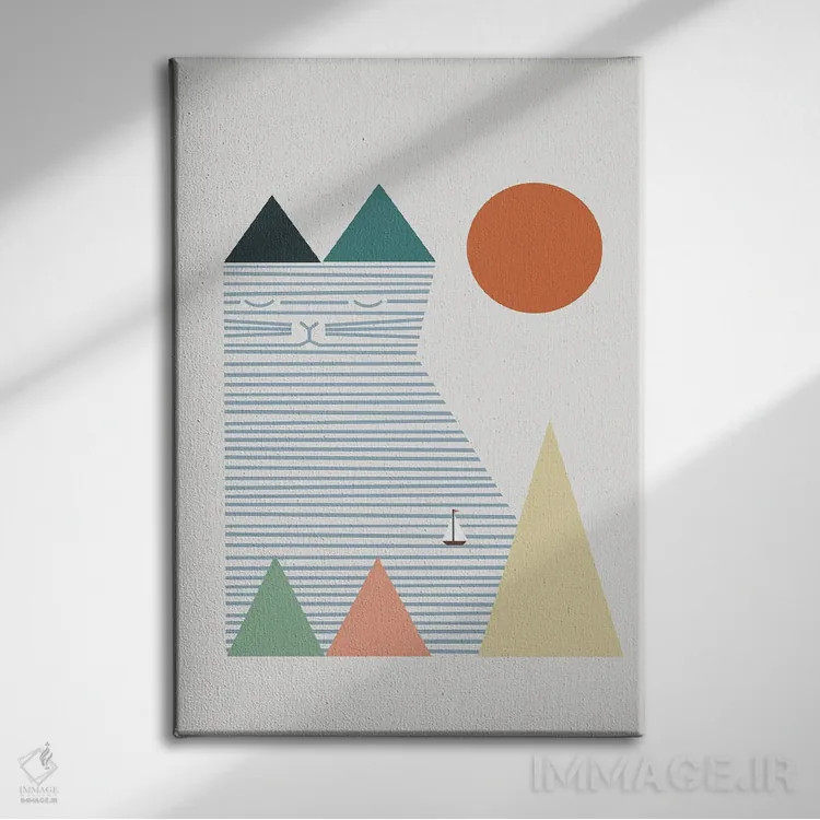 تابلو مینیمال منظره گربه شماره ۵۳ اثر لیم هنگ سوی - نمای روبهرو روی دیوار