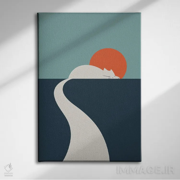 تابلو مینیمال منظره گربه شماره ۳ اثر لیم هنگ سوی - نمای روبهرو روی دیوار