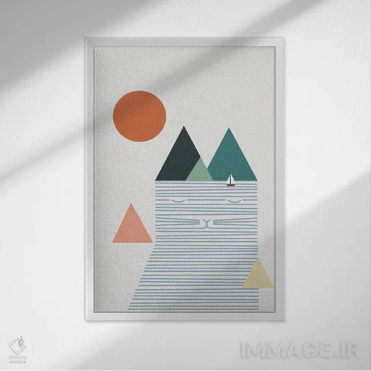 تابلو مینیمال منظره گربه شماره ۵۲ اثر لیم هنگ سوی - نمای قابدار سفید