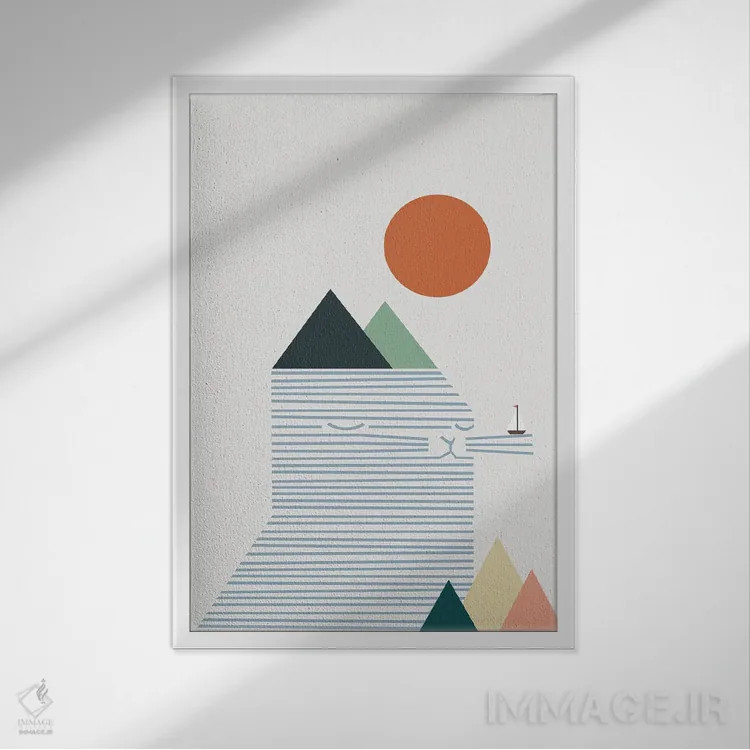 تابلو مینیمال منظره گربه شماره ۵۴ اثر لیم هنگ سوی - نمای قابدار سفید