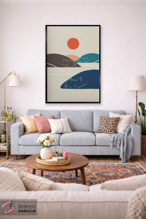 تابلو مینیمال چشم انداز گربه I اثر لیم هنگ سوی - D1B