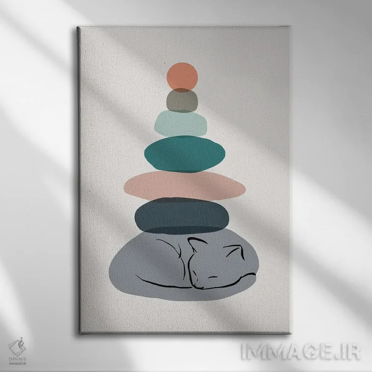 تابلو مینیمال منظره گربه شماره ۵۸ اثر لیم هنگ سوی - نمای روبهرو روی دیوار