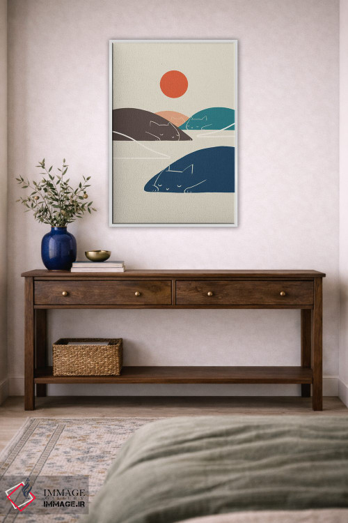 تابلو مینیمال چشم انداز گربه I اثر لیم هنگ سوی - D2W