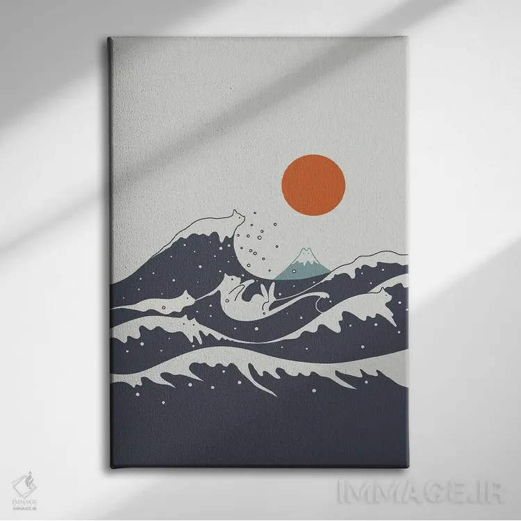 تابلو دکوراتیو منظره گربه شماره ۵۵-الف اثر لیم هنگ سوی - نمای روبهرو روی دیوار