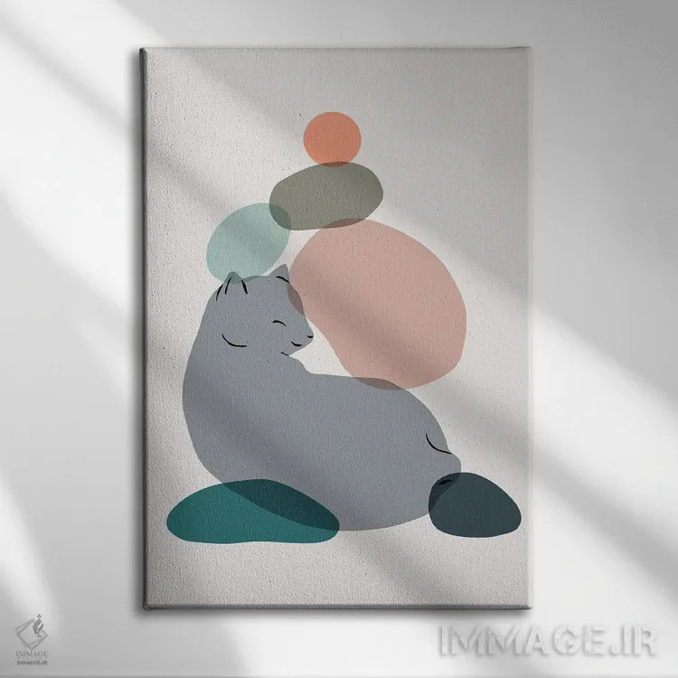 تابلو مینیمال منظره گربه شماره ۶۰ اثر لیم هنگ سوی - نمای روبهرو روی دیوار