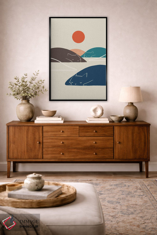 تابلو مینیمال چشم انداز گربه I اثر لیم هنگ سوی - D3B