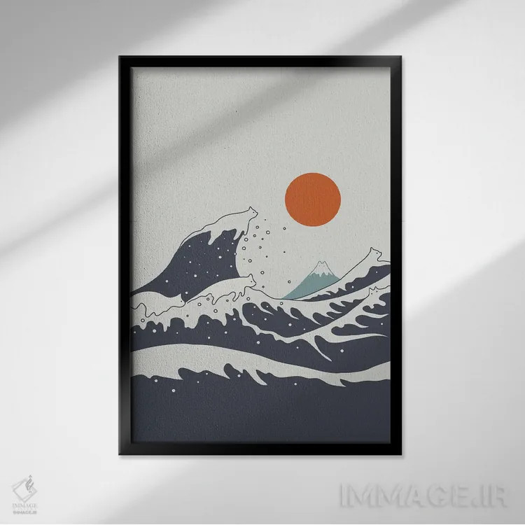 تابلو دکوراتیو منظره گربه شماره ۵۵-ب اثر لیم هنگ سوی - نمای قابدار مشکی