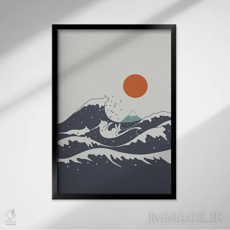 تابلو دکوراتیو منظره گربه شماره ۵۵-الف اثر لیم هنگ سوی - نمای قابدار مشکی