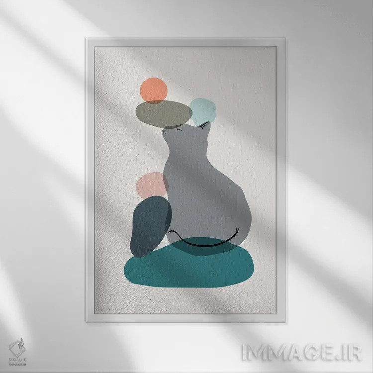 تابلو مینیمال منظره گربه شماره ۵۹ اثر لیم هنگ سوی - نمای قابدار سفید