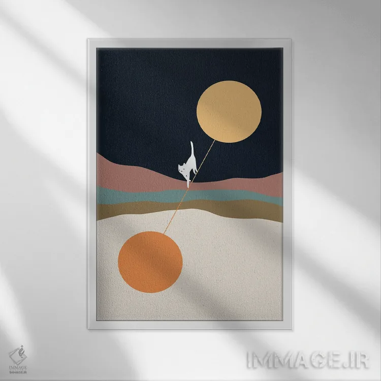 تابلو مدرن منظره گربه شماره ۵۶ اثر لیم هنگ سوی - نمای قابدار سفید
