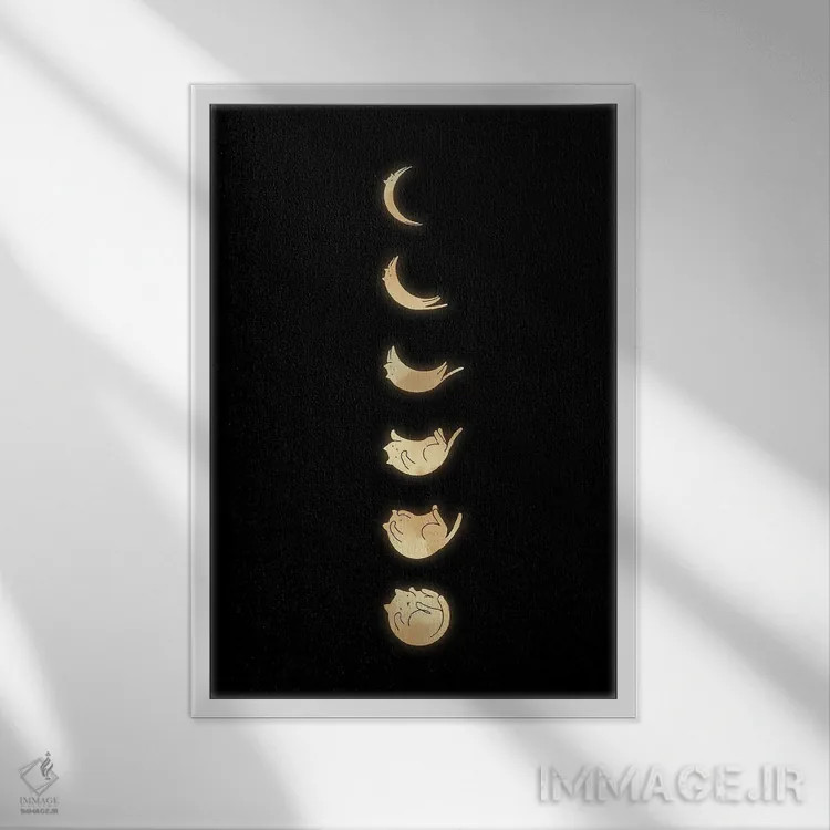 تابلو دکوراتیو منظره گربه شماره ۵۷ اثر لیم هنگ سوی - نمای قابدار سفید