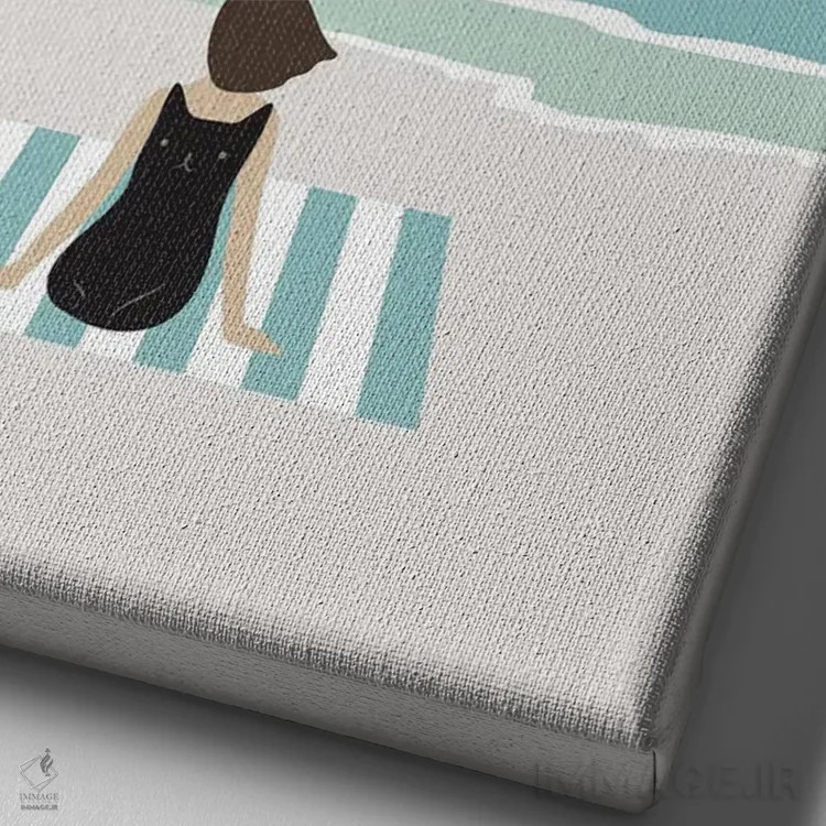 تابلو دکوراتیو منظره گربه شماره ۶۲ اثر لیم هنگ سوی - نمای نزدیک بافت بوم