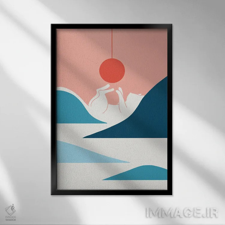 تابلو دکوراتیو منظره گربه شماره ۴ اثر لیم هنگ سوی - نمای قابدار مشکی