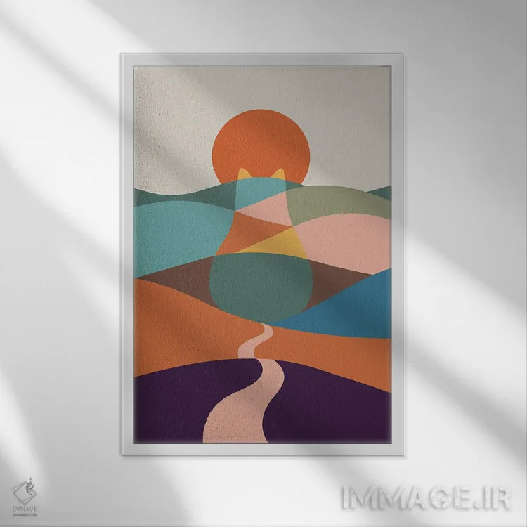 تابلو مدرن منظره گربه شماره ۶۵ اثر لیم هنگ سوی - نمای قابدار سفید