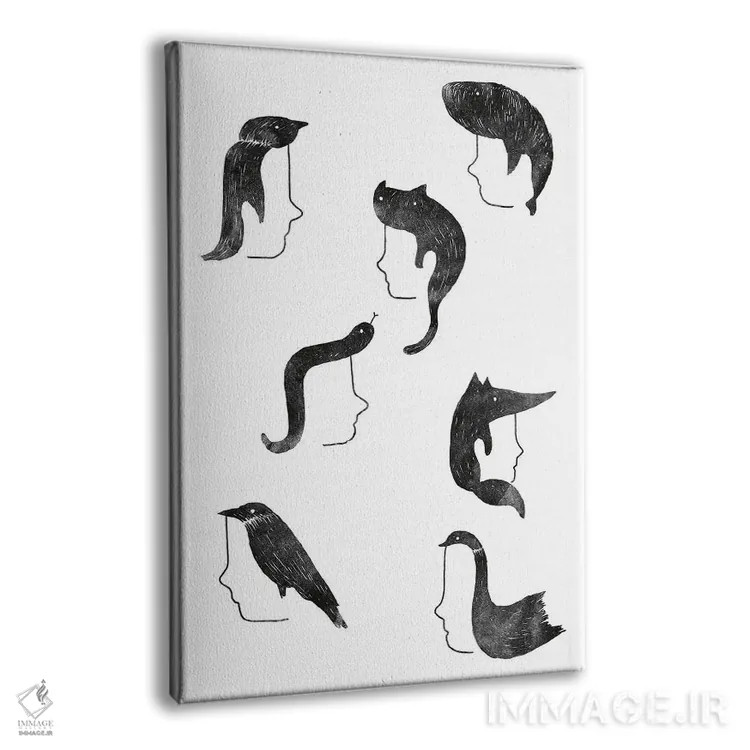 تابلو مینیمال حیوانات پشمالو اثر لیم هنگ سوی - نمای پرسپکتیو محصول