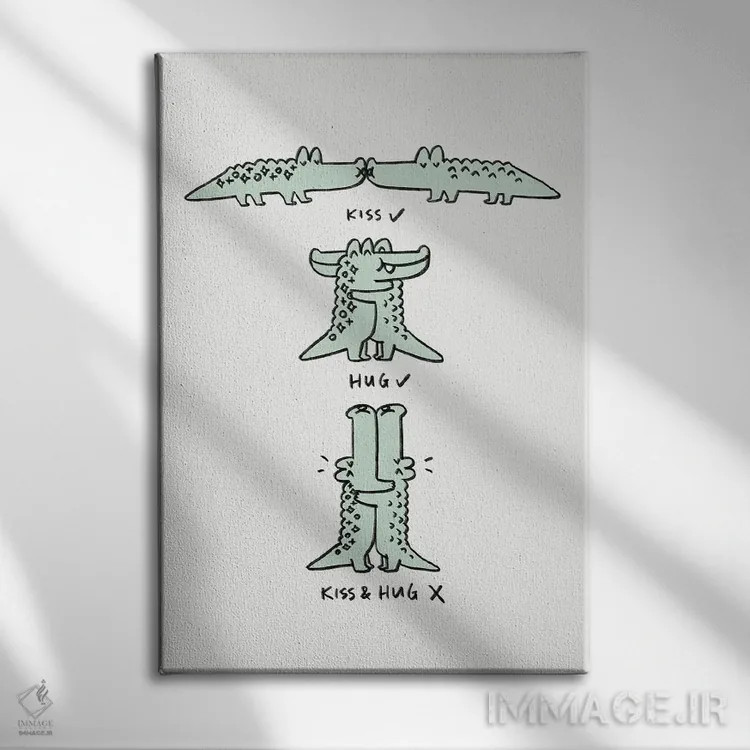 تابلو دکوراتیو بوس و آغوش اثر لیم هنگ سوی - نمای روبهرو روی دیوار