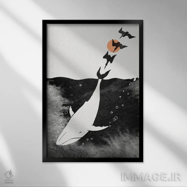 تابلو دکوراتیو غرق شدن در خوشبختی اثر لیم هنگ سوی - نمای قابدار مشکی