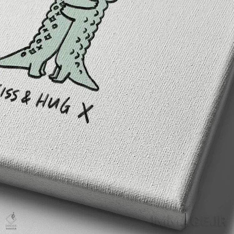 تابلو دکوراتیو بوس و آغوش اثر لیم هنگ سوی - نمای نزدیک بافت بوم