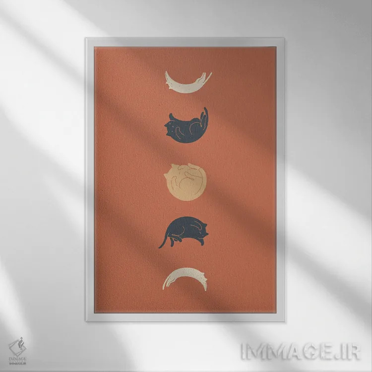 تابلو دکوراتیو منظره گربه شماره ۶۱ اثر لیم هنگ سوی - نمای قابدار سفید