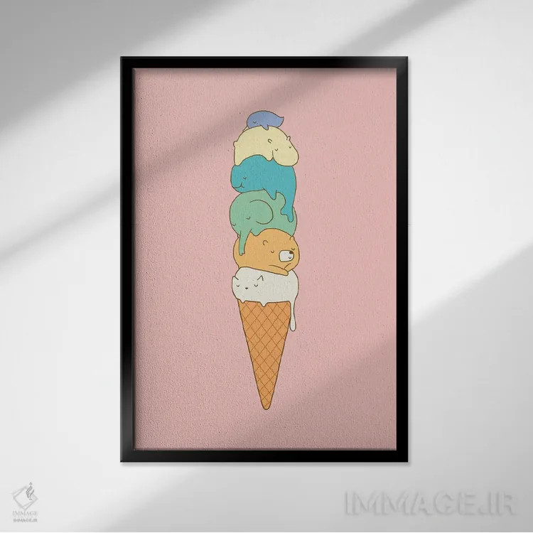 تابلو دکوراتیو در حال ذوب شدن اثر لیم هنگ سوی - نمای قابدار مشکی