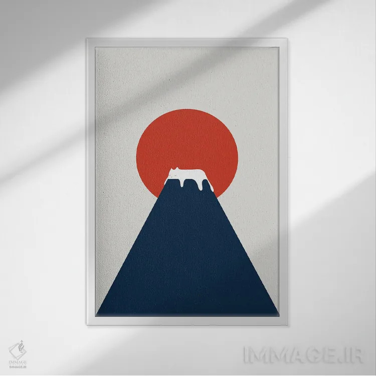 تابلو مینیمال منظره گربه شماره ۵ اثر لیم هنگ سوی - نمای قابدار سفید