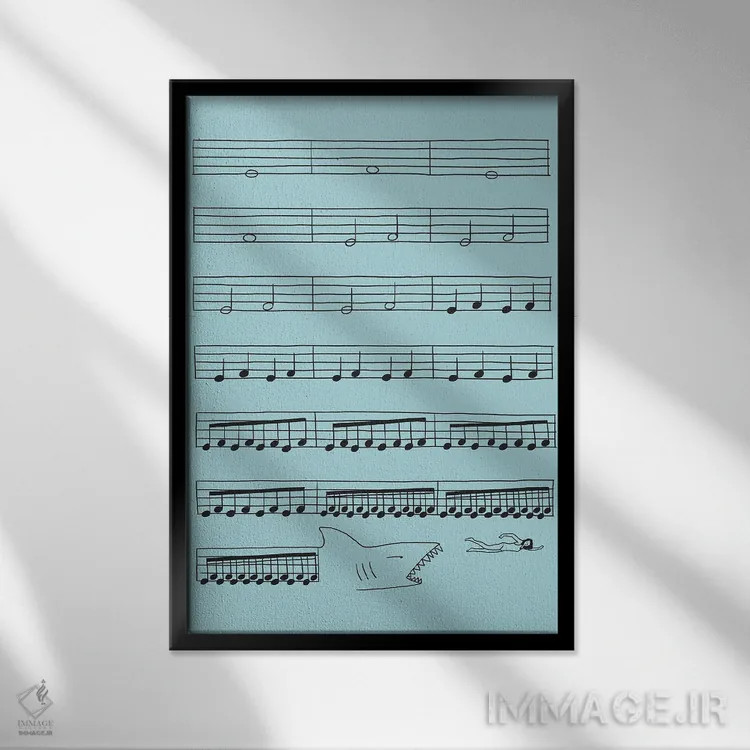 تابلو دکوراتیو بسیار آرام و تهدیدآمیز اثر لیم هنگ سوی - نمای قابدار مشکی