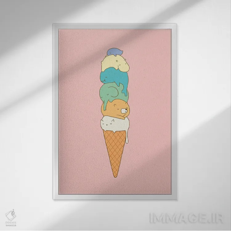 تابلو دکوراتیو در حال ذوب شدن اثر لیم هنگ سوی - نمای قابدار سفید