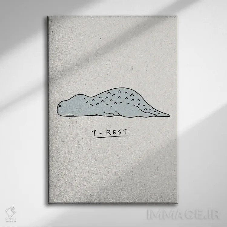 تابلو دکوراتیو جانوران احساساتی: تی رکس اثر لیم هنگ سوی - نمای روبهرو روی دیوار