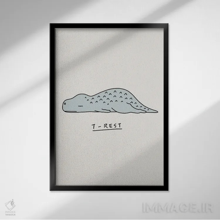 تابلو دکوراتیو جانوران احساساتی: تی رکس اثر لیم هنگ سوی - نمای قابدار مشکی