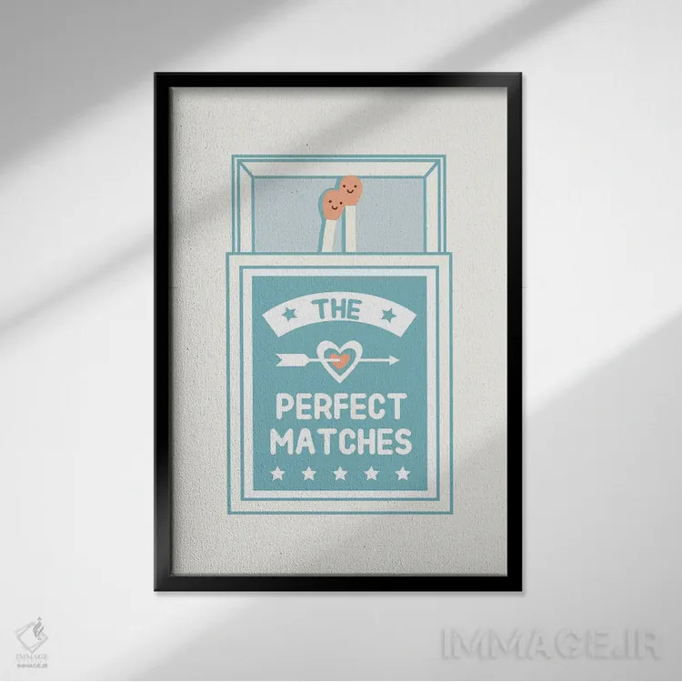 تابلو دکوراتیو جفت های ایده آل اثر لیم هنگ سوی - نمای قابدار مشکی