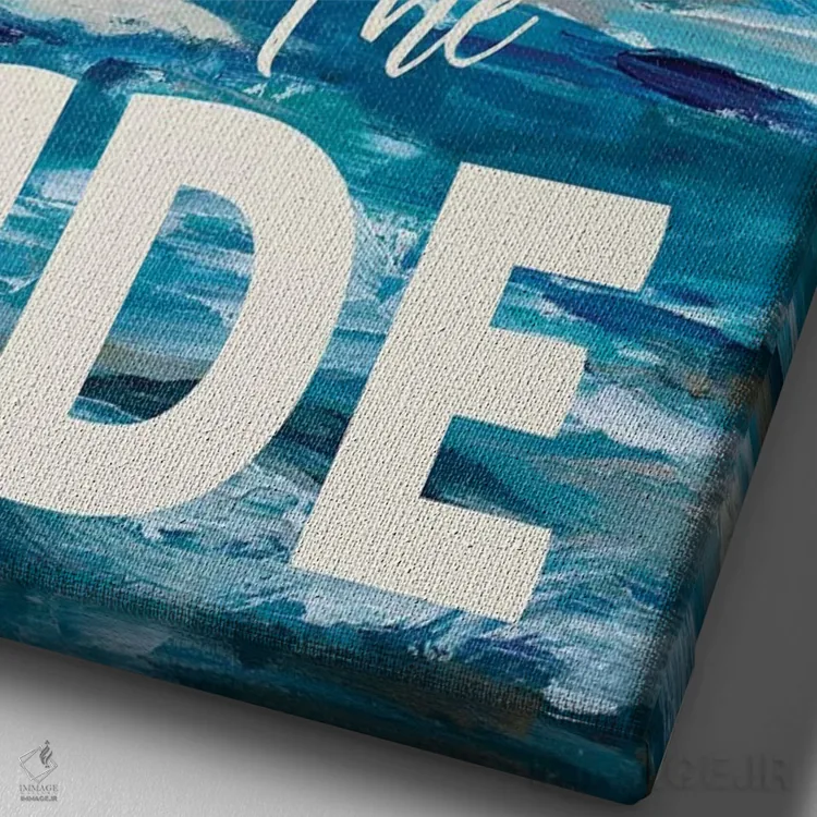 تابلو دکوراتیو سوار موج شدن اثر ال. هیویت - نمای نزدیک بافت بوم