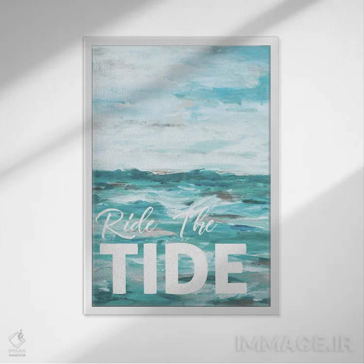 تابلو انتزاعی سوار موج شدن اثر ال. هیویت - نمای قابدار سفید